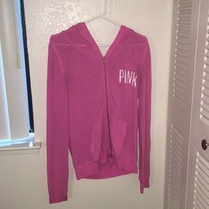 Pink PINK lightweight zip up sweatshirt.